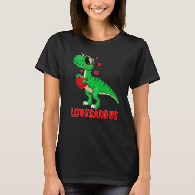Dinosaur T Rex Valentines Day Boys Valentine Kids  T-Shirt (Front)