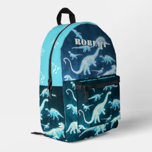 Dinosaur Teal Modern Fun Fluorescent Printed Backp Backpack