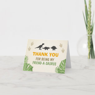 Dinosaur Thank You Card Dino Party