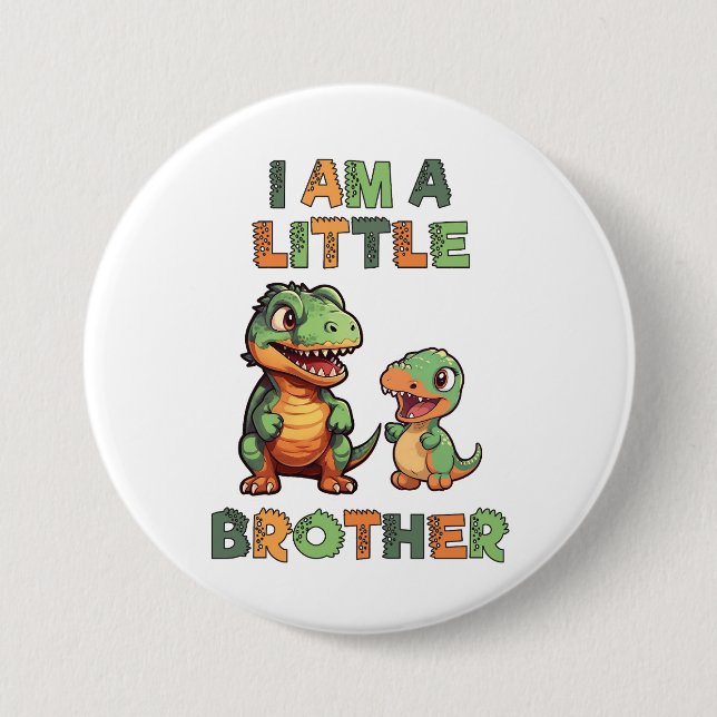 Dinosaur the Little Brother  3 Inch Round Button (Front)