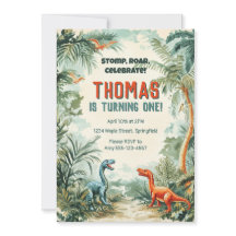 Dinosaur Thème Anniversaire Invitation