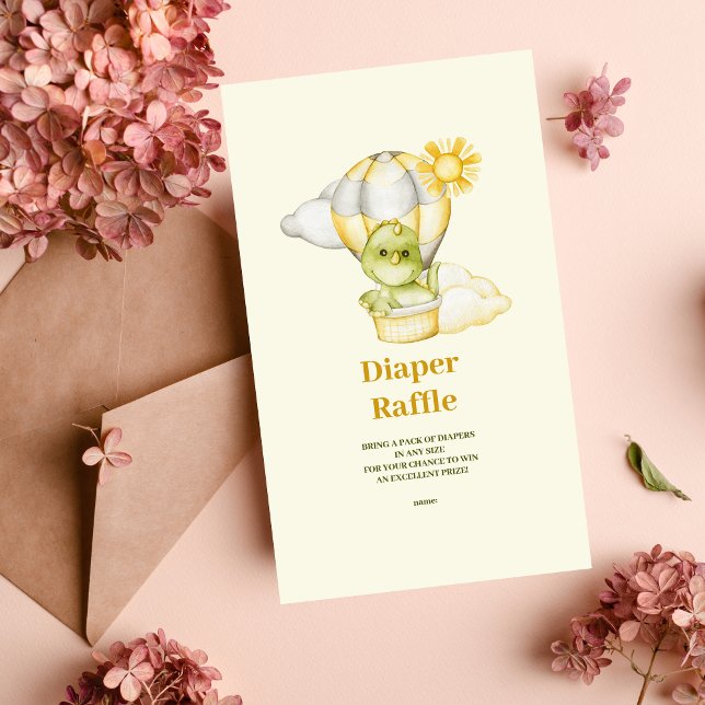 Dinosaur Theme Baby Diaper raffle Enclosure Card (Creator Uploaded)