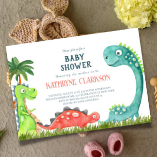 Dinosaur thème baby shower invitation