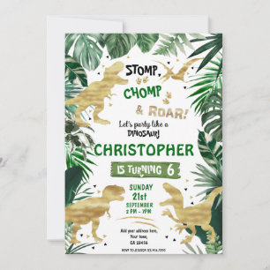 Dinosaur Theme Birthday Party Invitation