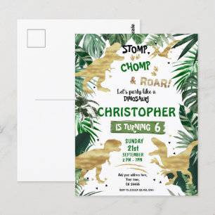 Dinosaur Theme Birthday Party Postcard