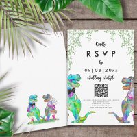 Dinosaur Thème Mariage Réponse QR Code