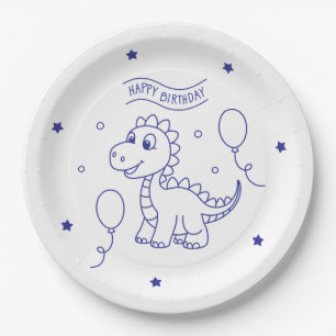 dinosaur theme paper plate