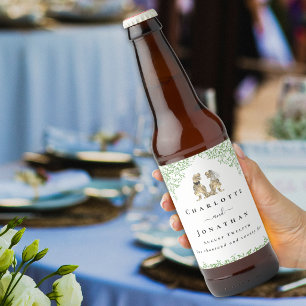 Dinosaur Theme Wedding Custom Beer Bottle Label