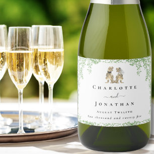 Dinosaur Theme Wedding Custom Sparkling Wine Label