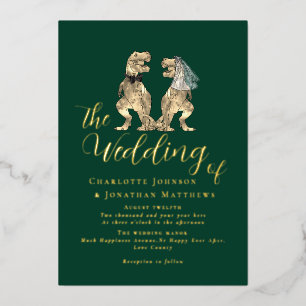 Dinosaur Theme Wedding Green and Gold