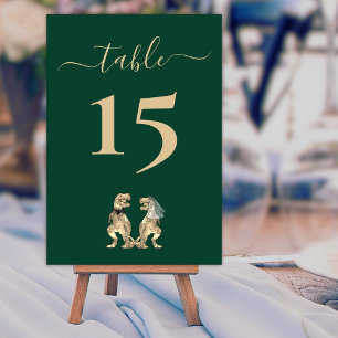 Dinosaur theme Wedding Green Table Number