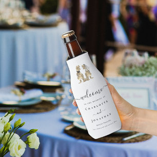 Dinosaur Theme Wedding Personalized Bottle Cooler