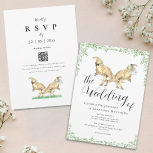 Dinosaur Theme Wedding QR Code Invitation