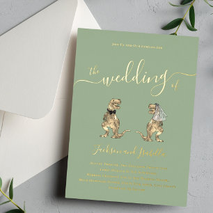 Dinosaur theme Wedding Sage Green and Gold