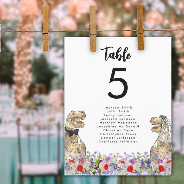 Dinosaur Theme Wedding Table (Dinosaur themed wedding table seating chart)