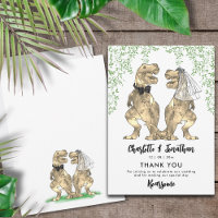 Dinosaur Theme Wedding Thank You