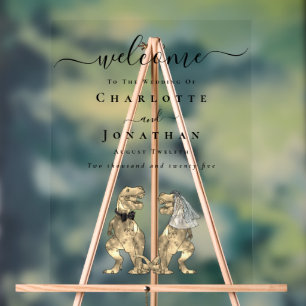 Dinosaur theme Wedding Welcome Acrylic Sign