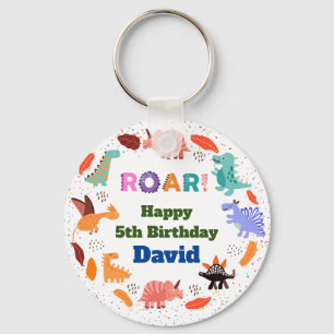 Dinosaur themed birthday party Keychain