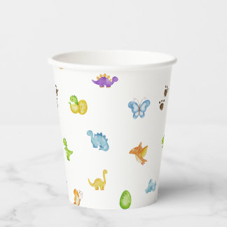 Dinosaur Themed Kids Birthday Party Paper Cups