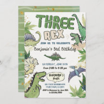 Dinosaur Themed Party 3rd Birthday, Three Rex