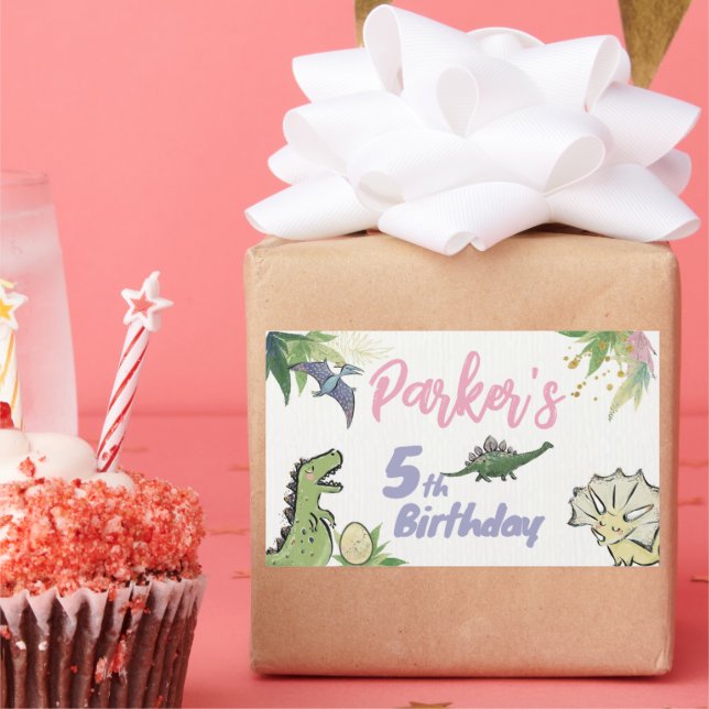 Dinosaur Themed Party Birthday Sticker (Party)