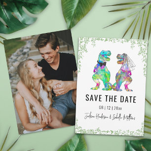 Dinosaur Themed Wedding Save the Date Photo
