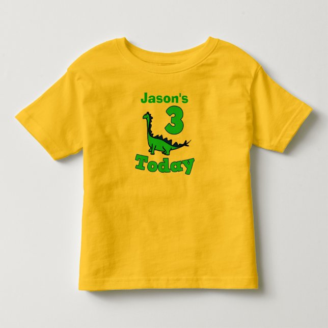 Dinosaur Third Birthday Boy Shirt (Front)