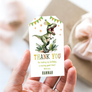 Dinosaur Three Rex 3rd Birthday Party Gift Tags