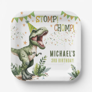  Dinosaur Three Rex 3rd Birthday Party  Paper Plate