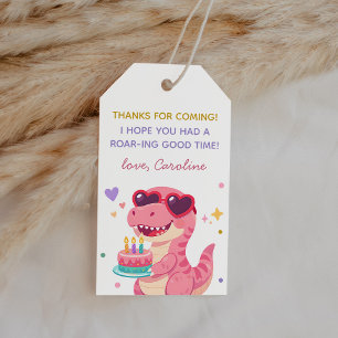 Dinosaur Three Rex Birthday Party Thank You Favour Gift Tags
