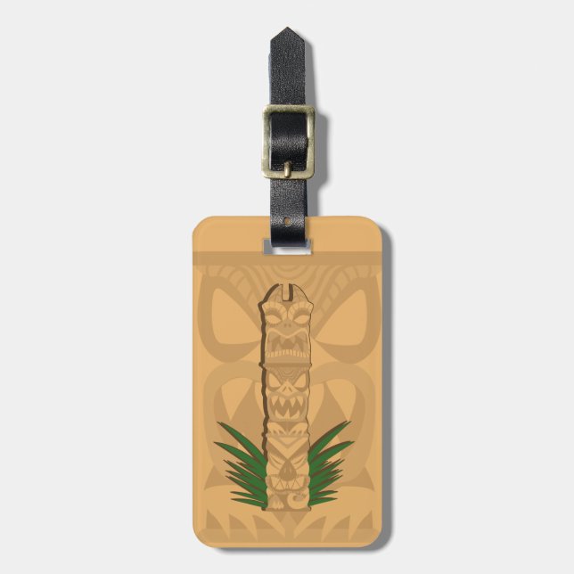 Dinosaur Tiki Totem Luggage Tag (Front Vertical)