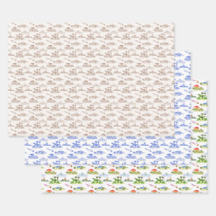 Dinosaur Toile Wrapping Paper Sheet