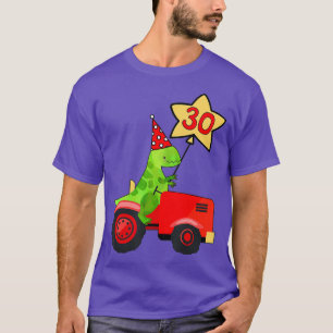 Dinosaur Tractor Birthday Balloon Hat 30 30th T-Shirt