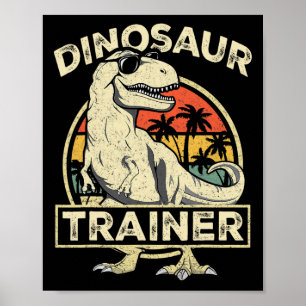 Dinosaur Trainer Halloween Costume Retro Dino Outl Poster