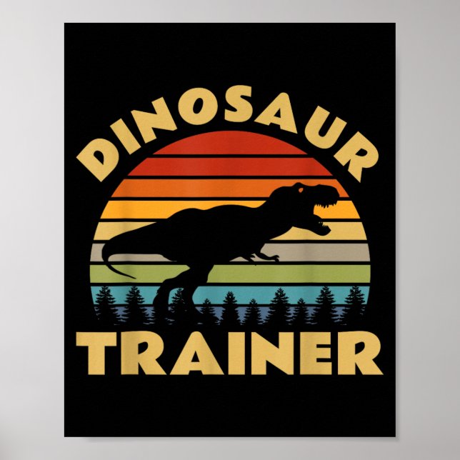 Dinosaur Trainer Halloween Costume Retro Sunset Poster (Front)