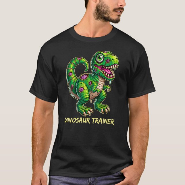 Dinosaur Trainer T-Rex Birthday Retro Halloween Ad T-Shirt (Front)