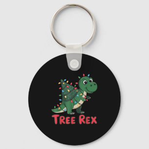 Dinosaur Tree Rex Christmas Men Boys Kids Toddler Keychain