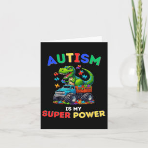 Dinosaur Trex Autism Is My Superpower Autism Aware Card