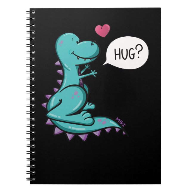 Dinosaur Trex hug Dino Notebook (Front)