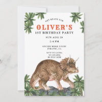 Dinosaur Triceratops Boy's 1st Birthday Party
