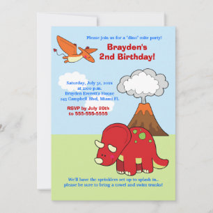 Dinosaur Tricératops Invitation d'anniversaire per