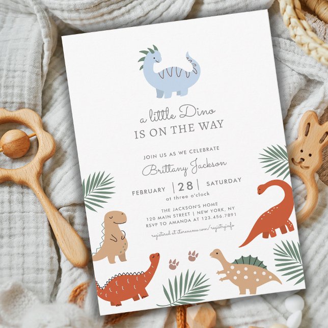 Dinosaur Tropical Baby Shower Invitation (Creator Uploaded)