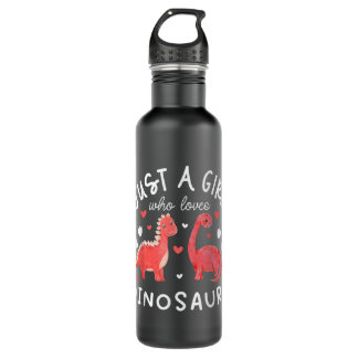 Dinosaur Tshirt, Dinosaur Lover Tee, Girls Dino 710 Ml Water Bottle