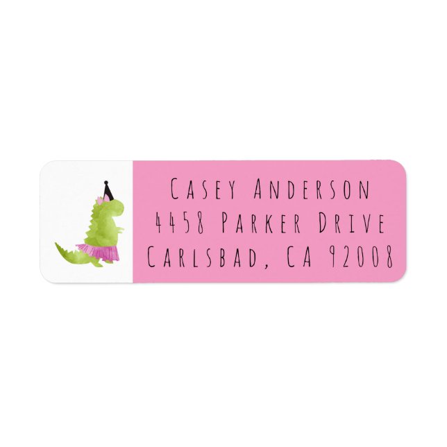 Dinosaur Tutu Little girl Pink Dino Theme Birthday (Front)