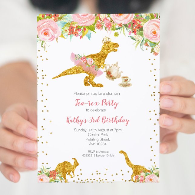Dinosaur Tutu Tea-Rex Tutu Invitation (Creator Uploaded)