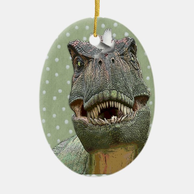 Dinosaur Tyrannosaurus rex Ceramic Ornament (Front)