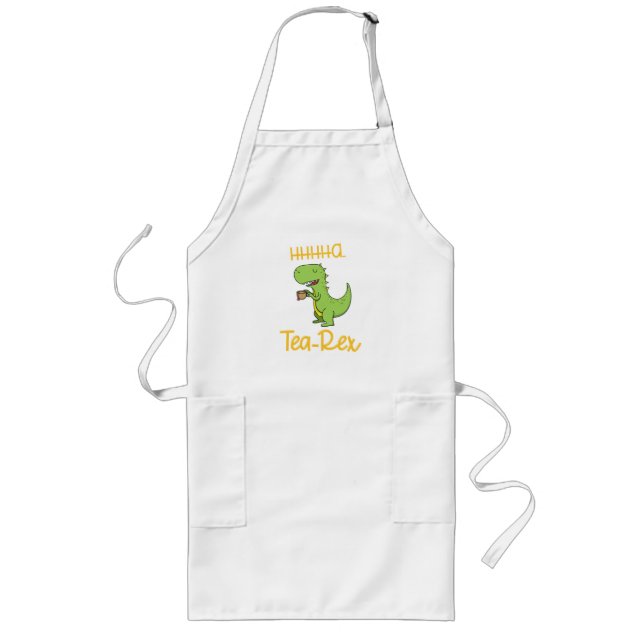 Dinosaur Tyrannosaurus Rex T-Rex Tea Drinker Long Apron (Front)