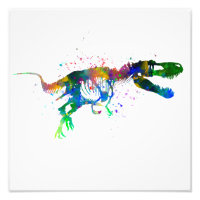 dinosaur Tyrannosaurus rex watercolor silhouette