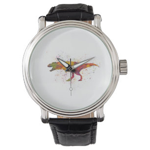 dinosaur Tyrannosaurus rex watercolor silhouette Watch