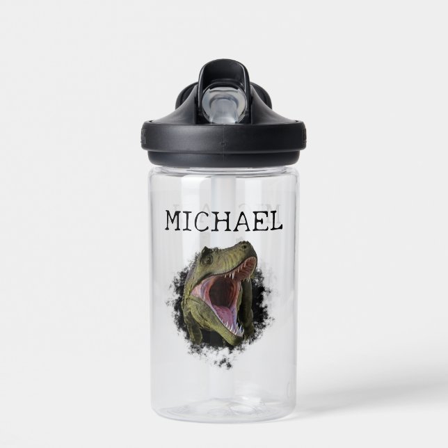 Dinosaur Tyrannosaurus T-rex personalized Name   Water Bottle (Front)